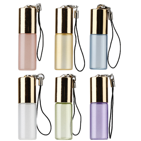 Mini 5ml Travel Pot Portable Empty Refillable Glass Sample Roll on Bottle with Pendant For Essential Oil Liquid Perfume