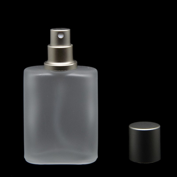 30ml Gray Cap Flat Style Frosted Semi Clear Glass Spray Perfume Bottle Glass Atomizer Spray Refillable Bottles Empty