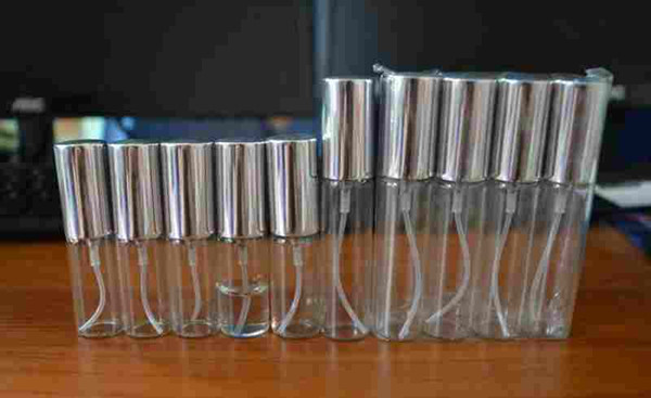 Wholesale MINI 5ML/10ml metal Aluminum Empty Glass Perfume Refillable Bottle Spray Perfume Atomizers Bottles 1pc