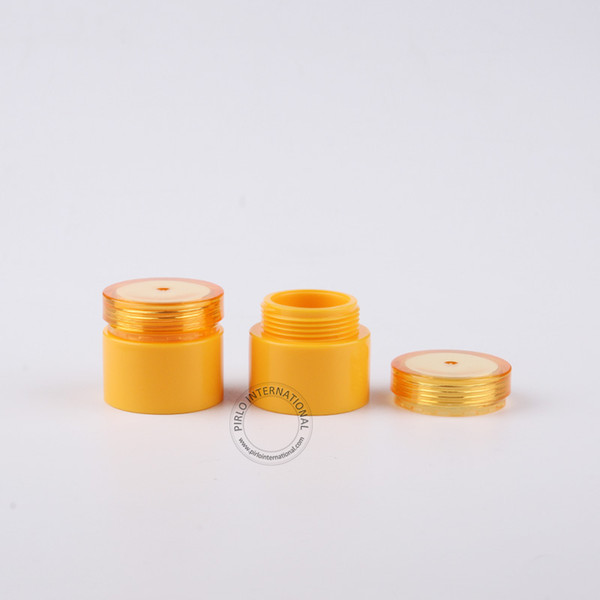 Excellent DIY Essential Makeup Tools 5g Gram Empty Plastic Cream Jar 5ml 5cc Orange PP Cosmetic Bottle 50pcs/lot Free Shipping