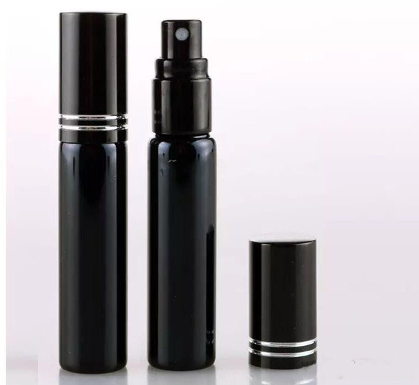 10ML Refill Bottle Mini Portable Perfume Atomizer Spray Bottles Empty Bottles Cosmetic Containers Black Gold Color
