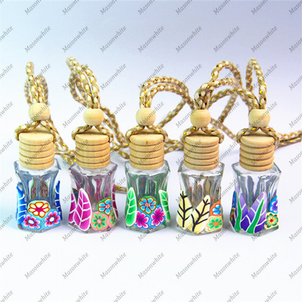 12ml Small Mini Hexagon Slim Waist Crystal Glass Perfume Empty Bottle Essential Oils Carry Container Car Pendant D0426