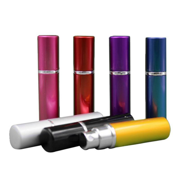 Hot Sale Perfume Bottle 5ml Aluminium Anodized Compact Perfume Aftershave Atomiser Atomizer fragrance Glass Scent-Bottle Mixed color