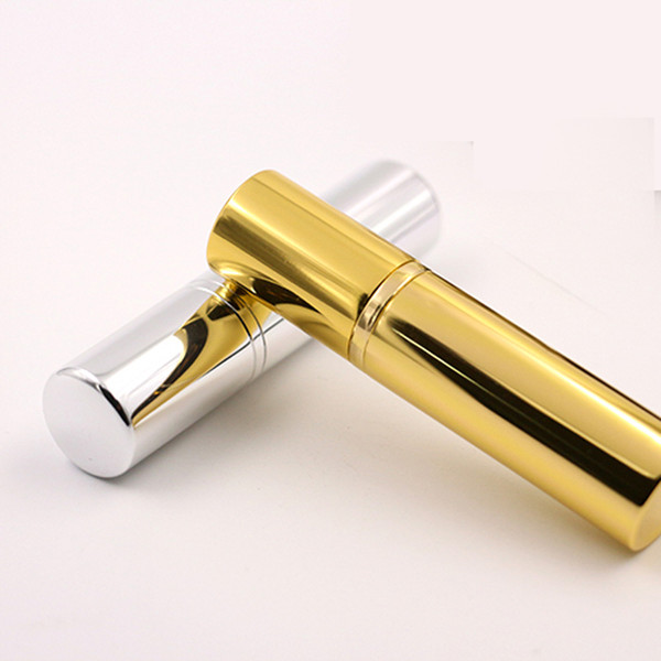 Brilliant Gold Silver 5ml Refillable Portable Mini perfume bottle &Traveler Aluminum Spray Atomizer Empty Parfum Spray Atomizer Container