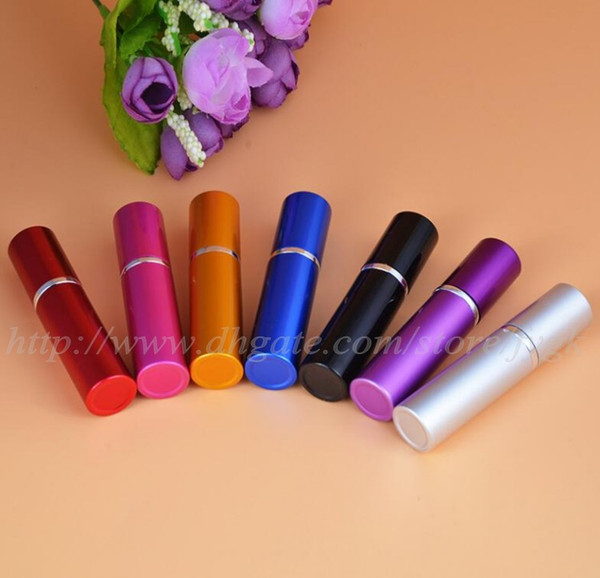 perfume bottle 5ml 5CC Smooth Aluminium Anodized Compact Perfume Aftershave Atomiser Atomizer fragrance glass scent-bottle 7 colors