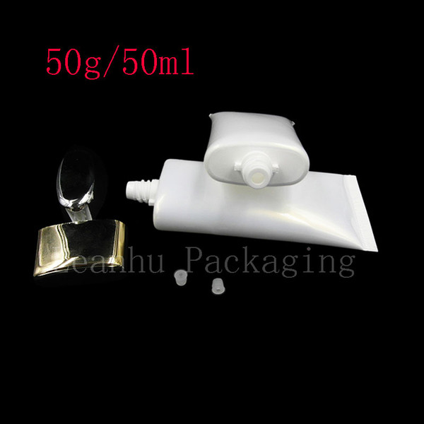 50G X 50 Empty White BB Cream Tube For Cosmetics Packaging 50ml Lotion CC Cream Plastic Bottles Skin Care Cream Containers Tube