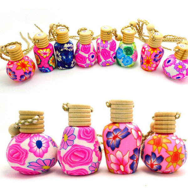 New Arrive Car hang decoration Ceramic essence oil Perfume bottle Hang rope empty bottle free shipping