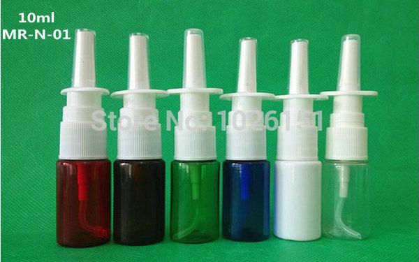 100+5 Sets/lot 10ml plastic Nasal Spray Pumps bottle, 10cc PE Nasal Atomizers, 1/3oz Oral Spray Applicators (6 colors to choose)