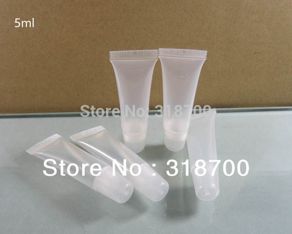 50pcs/Lot 5ML Glossy Soft Tube 5CC PET LipstickTube Plastic Clear Cream Tube