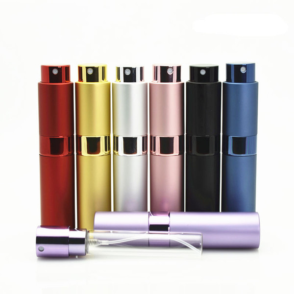 10pcs/lot High Quality 8ml Refillable Perfume Bottle 8cc Metal Pump Spray Bottle Travel Aluminum Perfume Atomizer