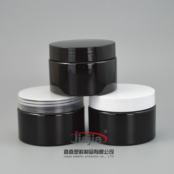 120g Empty black Cream Jar with clear/white/black cover,120ml Face Care Foundation Container Makeup Packaging PET Case