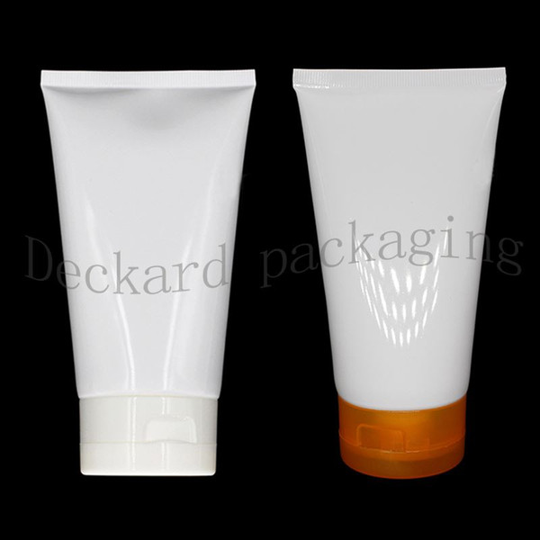 wholesale and retail 150g 150ml white soft tube 50pcs/lot DIY plastic empty Facial Cleanser tubes container