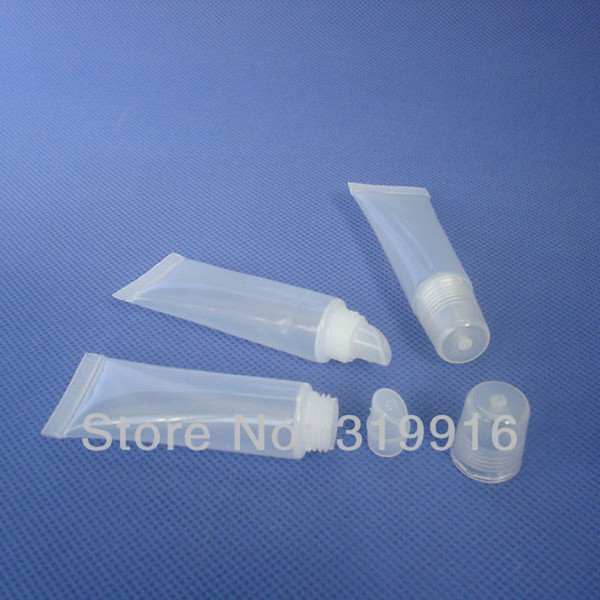 8ML X 200 empty natural color lip gloss soft squeeze plastic container, 8g plastic tube for makeup , DIY skin care bottles