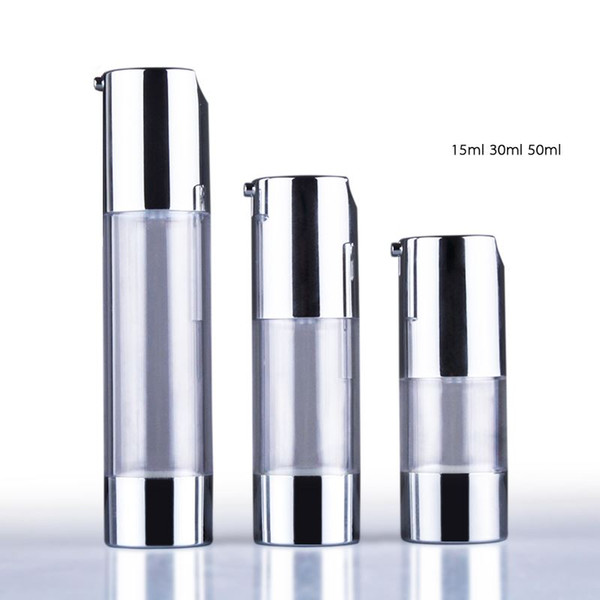 10pcs/lot Portable 30ml 15ml Empty Plastic Bottles Pump For Perfume Lotion Airless Cosmetic Bottle Clear Vacuum Containers EB78