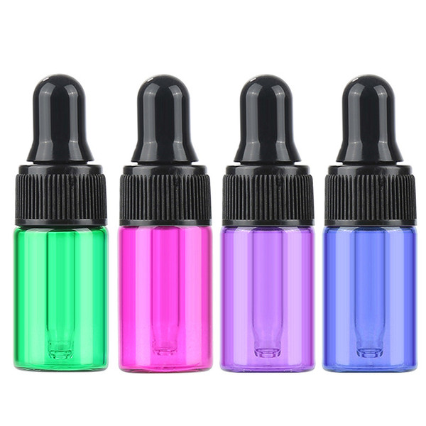 1ml 2ml 3ml 5ml Mini Colorful Dropper Pyrex Glass Dropper Bottles Essential Oil E-cigarette Vape Oil Small Glass Vials With Pipette