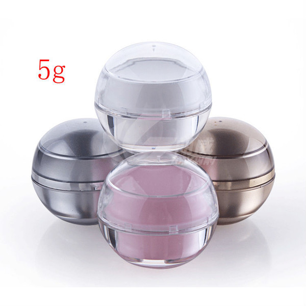 5g luxury Acrylic Ball shape cream Jar container , 0.17oz empty sample Cosmetic Cream Jar container ,Cosmetics Packaging