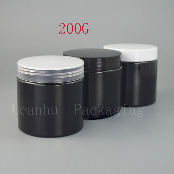 Black Cosmetics Packaging Cream Jar,Empty Cream Jars Cosmetic Packaging,200CC DIY Personal Care Solid Ointment Makeup Container