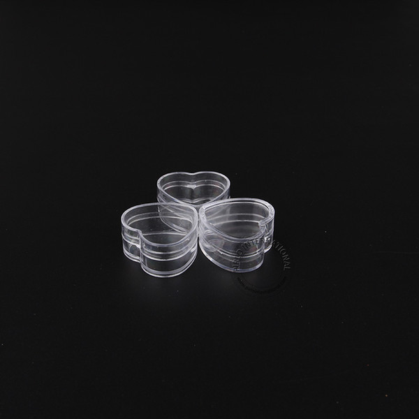 20pcs x 4g Transparent Plastic Cream Jar Small 4ml PS Heart-shaped Containers With Lid For Eyeshadow/Powder/Nail Art