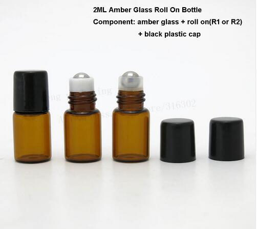 2ml roll on roller bottles for essential oils roll-on refillable perfume bottle deodorant containers with black lid