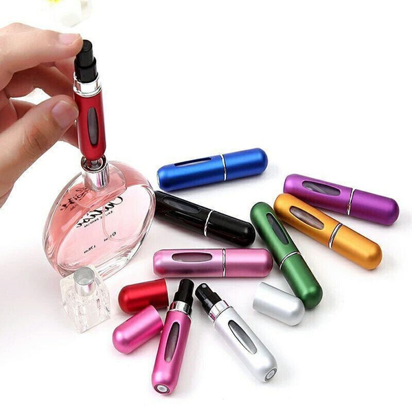 Tamax 5ml Portable 5ml Mini Empty Refillable Perfume Atomizer Bottle Travel Scent Pump 12 colors Spray Automatic pump Bottle