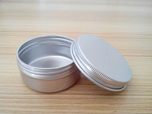 Free shipping 50g empty aluminium cream jars with screw lid,cosmetic case jar,50ml aluminum tins, aluminum lip balm container