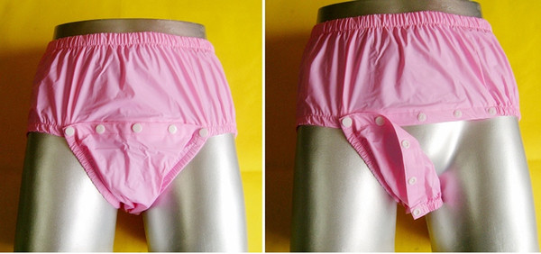 Wholesale-Free Shipping 2211-Pink-XL-1PCS Open front waterproof pants / nappies old pants open before use, more convenient