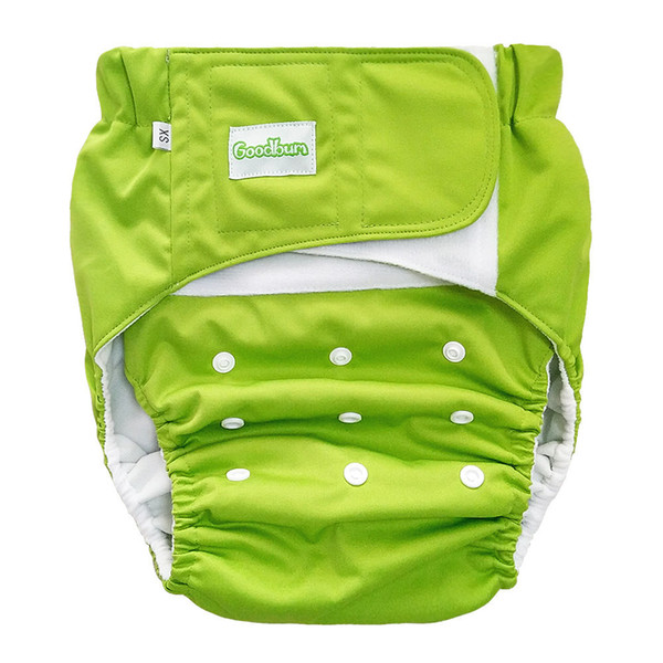 Green|Adult Cloth Diapers Reusable The Elderly Washable Diapers Breathable Incontinence Pants Pure Color The Adjustable Diapers