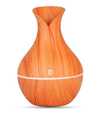 Essential humidifier aroma oil diffuser Wood Grain ultrasonic wood air humidifier USB cool mini mist maker LED lights for home office