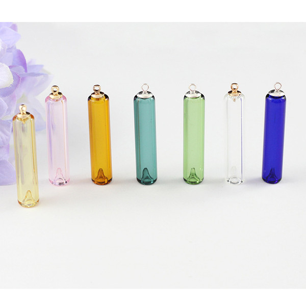 Glazed Aromatherapy Small Vial Pendant Pinhole Perfume Bottle Necklace Bracelet Pendants Essential Oil Diffuser Necklace Pendants Decoratio