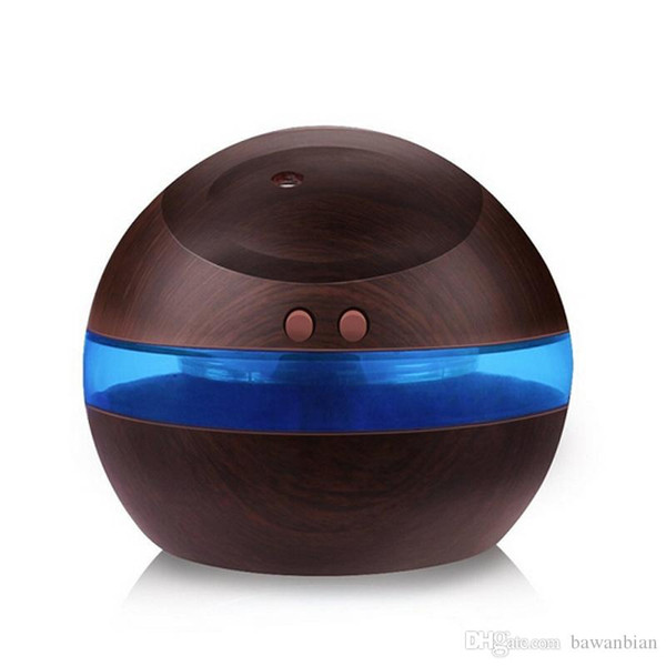 Wholesale 300ml USB Ultrasonic Humidifier Aroma Diffuser Essential Oil Diffuser Aromatherapy mist maker with Blue LED Light Free shipping