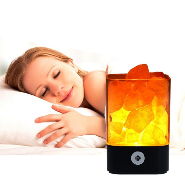 Himalayan Natural rock salt Night light Negative ion generator Air purification system USB plug Improve sleeping Soothing stress