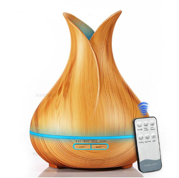 Hot 400ml Aroma Essential Oil Diffuser Ultrasonic Air Humidifier with Wood Grain 7 Color Changing LED Lights for Office Home