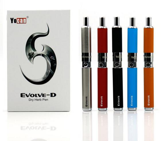 Hot!Yocan Evolve-D Starter Kits dry herb Vaporizer pen with Pancake Dual Coils 650mAh Battery ego thread Atomizers vape E-cigarette