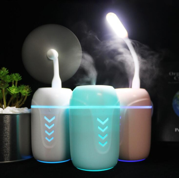 Tatyking Creative Gift Three-in-one Humidifier Mini Style Portable Home Aromatherapy Machine Car USB Fan Night Light PH0143