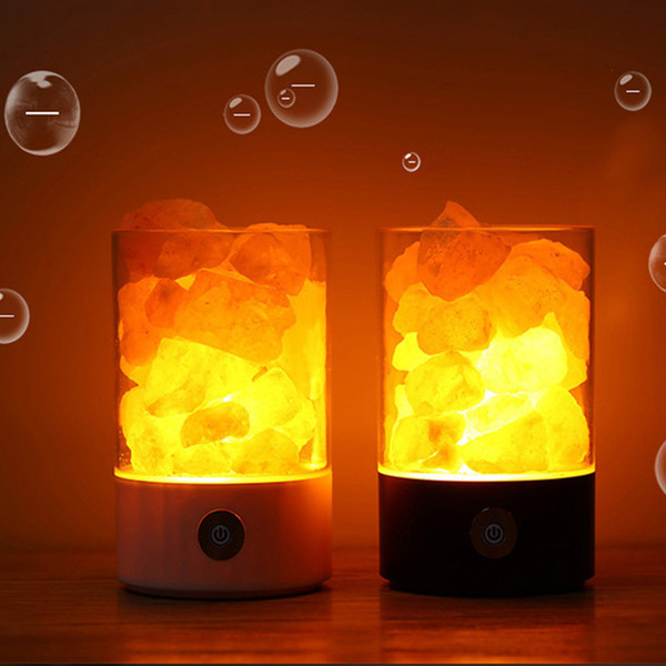 New Himalayan Natural rock salt Night light Negative ion generator Air purification system USB plug Improve sleeping Soothing stress