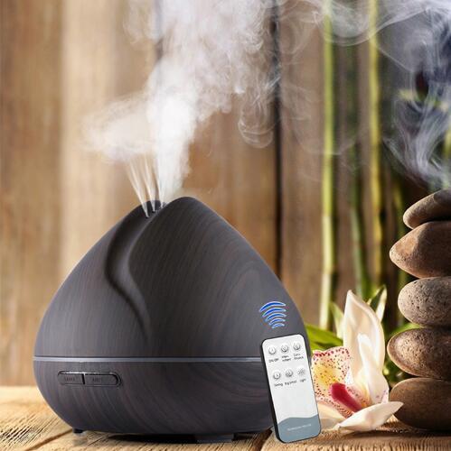 550M Aromatherapy Essential Oil Aroma Diffuser With Wood Grain Aromatherapy Diffuser 7 Color LED Light For Home Air Humidifier