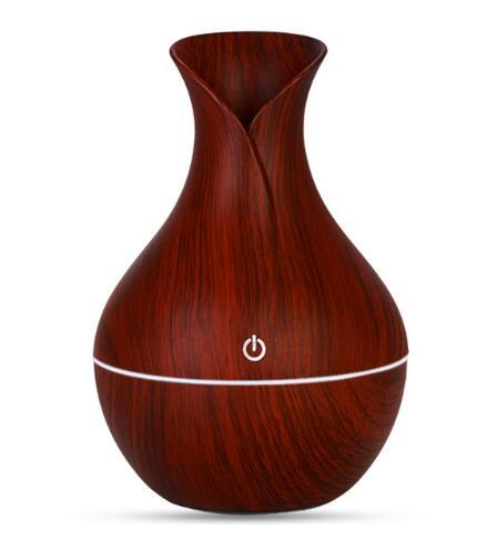 Essential humidifier aroma oil diffuser Wood Grain ultrasonic wood air humidifier USB cool mini mist maker LED lights for home