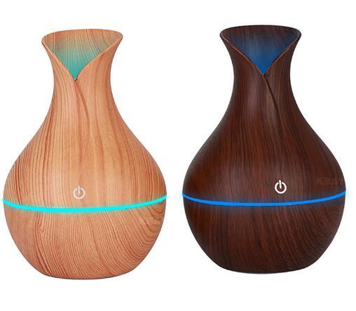 Hot electric humidifier aroma oil diffuser ultrasonic wood air humidifier USB cool mini mist maker LED lights for home office