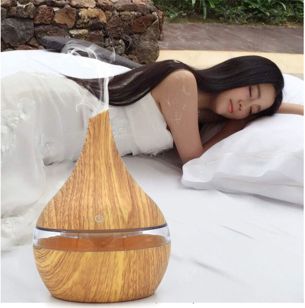 300ml USB Electric Aroma Air Diffuser Wood Ultrasonic Air Humidifier Essential Oil Aromatherapy Cool Mist Maker For Home 2019 New