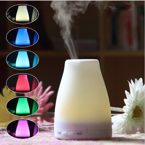 100ml Oil Diffuser Aroma Essential Oil Cool Mist Humidifier with Adjustable Mist Mode,Waterless Auto Shut-off and 7 Color LED Lights Changin