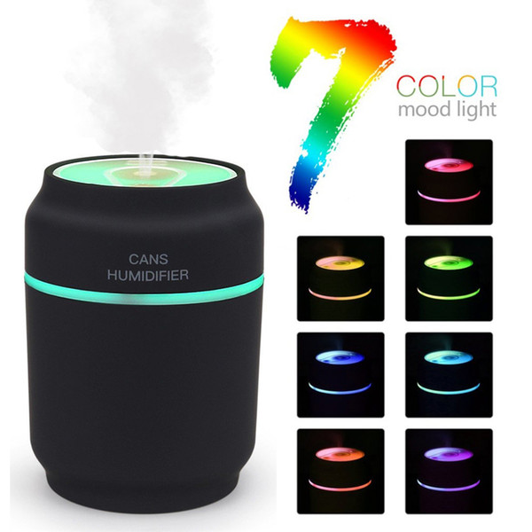 3 in 1 Aroma Diffuser Cans Car Humidifier Mini Air Purifier Aromatherapy Essential Oil Diffuser LED Night Light USB Fan Fogger