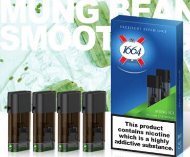 2019!New 1664 Vape Pod Kit 320mAh Battery Portable Vape 8 Flavor Pods with Ceramic coil and Refilling SaltNic 0.05 Kit