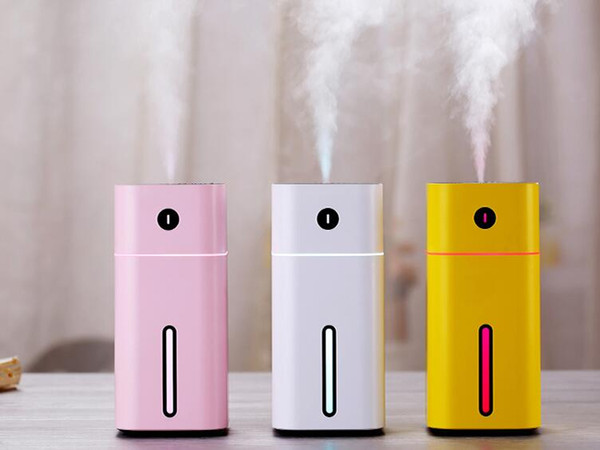 Aroma Essential Oil Diffuser Mini Ultrasonic Square D Humidifier Air Purifier LED Night Light USB Car air freshener for Office