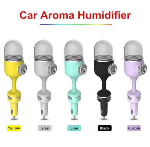 Newest Mini Car Humidifier 12V Auto Car Aroma Diffuser Humidifier 5 Colors Air Purifier Freshener Oil Aroma Diffuser Sprayer