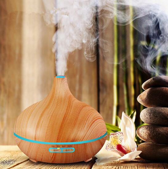 New Arrival 300ml Air Humidifier Essential Oil Diffuser Aroma Lamp Aromatherapy Electric Aroma Diffuser Mist Maker for Home-Wood