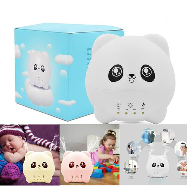 Brand New Cute Panda 300ml Humidifier Air Aroma Ultrasonic Essential Oil Diffuser Aromatherapy Atomizer 7 LED Night Light Mist Maker