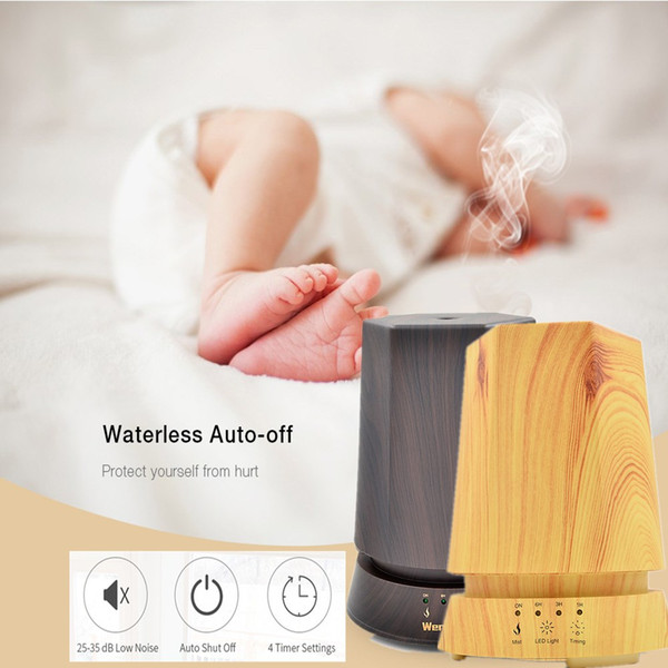 Brand New 350ml Air Humidifier Aroma Essential Oil Diffuser Aromatherapy Air Purifier Mist Maker Dark Wood Light Wood Smart Protection