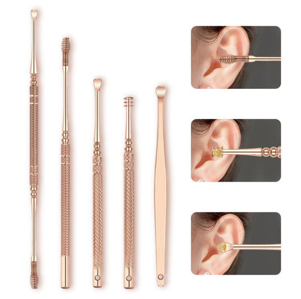 7Pcs/set LED Flashlight Ear Cleaner Earwax Remover Earpicks Luminous Ear Curette Ear Spoon Cleaning Health Care Tool For Baby Children