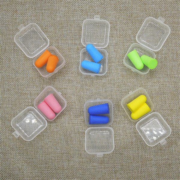 Top quality Colorful Soft Foam Sponge Earplugs bullet shape Ear Plug Keeper Protector Noise Reducer Great for travelling & sleeping