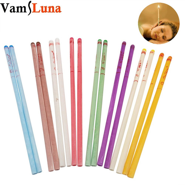 100X Natural Ear Candle Pure Bee Wax Thermo Auricular Therapy Straight Style Indiana Fragrance Candling Cylinder For Ear Care